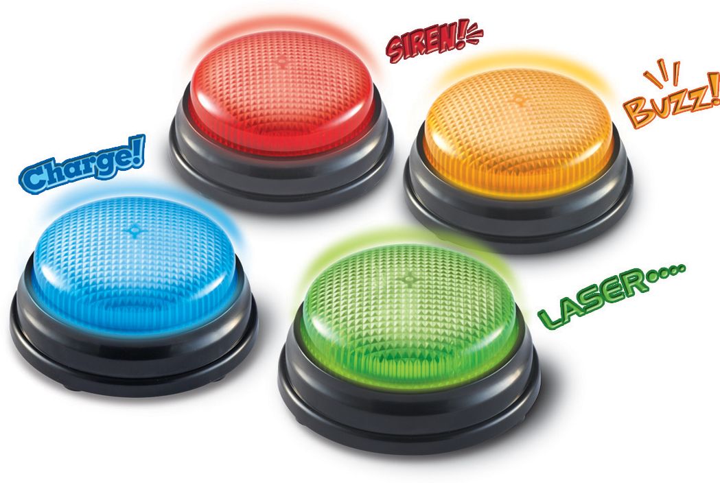 Learning Resources Lights & Sounds Answer Buzzers, Set Of 4