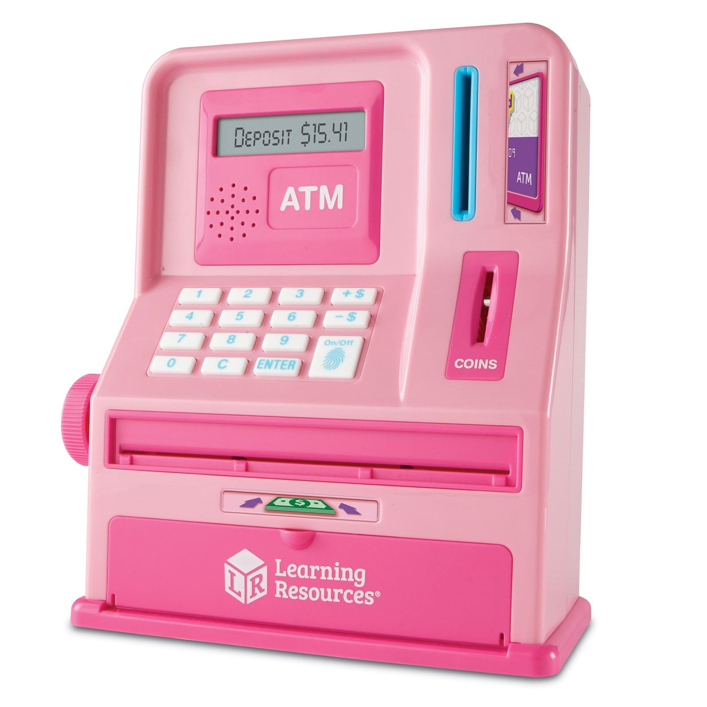 Learning Resources Pretend and Play Teaching ATM Bank, Pink