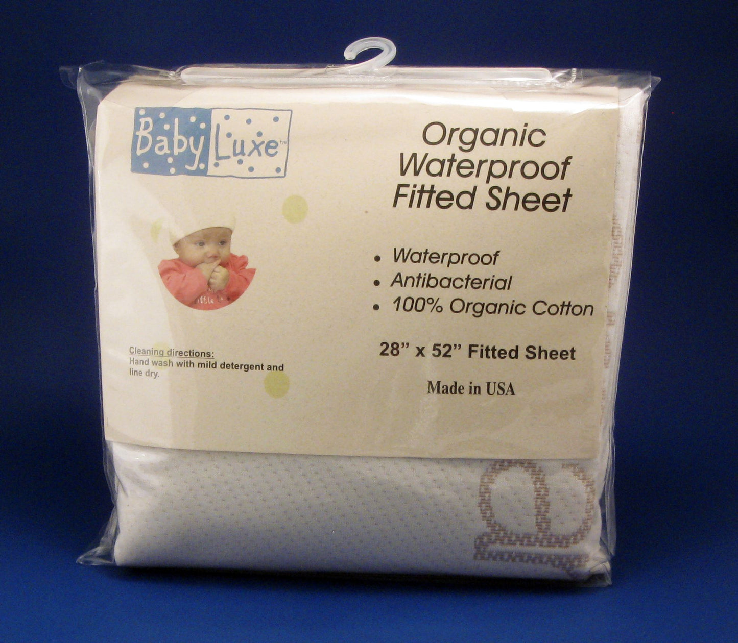 L.A. Baby Babyluxe Organic Waterproof Sheeting 28x52 Fitted