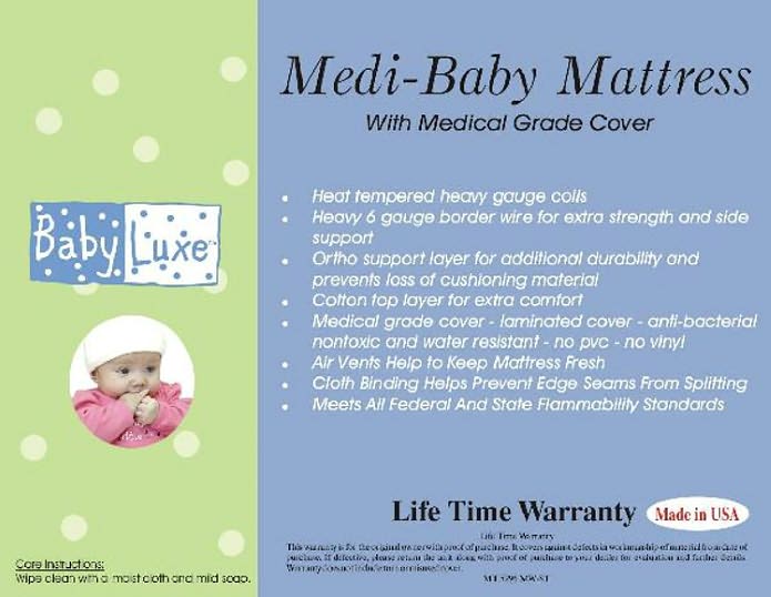 L.A. Baby Babyluxe Medi-Baby Crib Mattress
