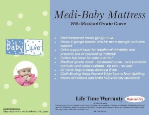 L.A. Baby Babyluxe Medi-Baby Crib Mattress