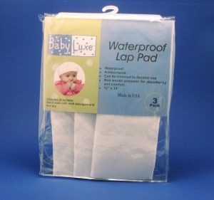L.A. Baby Waterproof Lap pad, 12"x15" 3pk