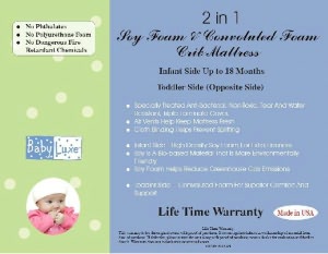 L.A. Baby Babyluxe Soy Foam 2 in 1 Crib Mattress
