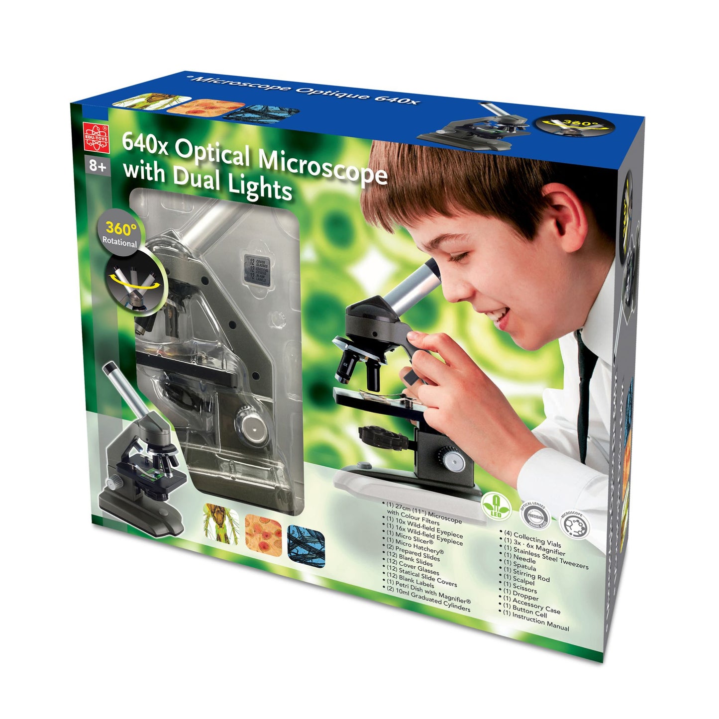 Edu Toys 640x Die-Cast Optical Microscope with Dual Lights
