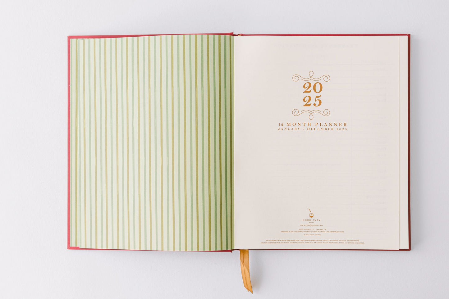 2025 Starry Butterflies 12-Month Weekly Large Bound Planner