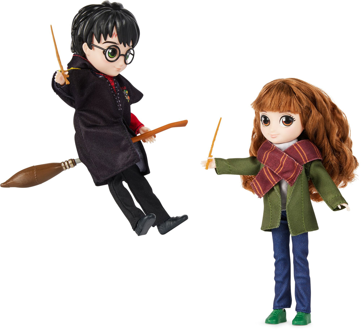 Wizarding World Harry Potter, 8-inch Harry Potter & Hermione Granger Dolls & Accessories Gift Set, over 20 Pieces, Kids Toys for Ages 6 and up