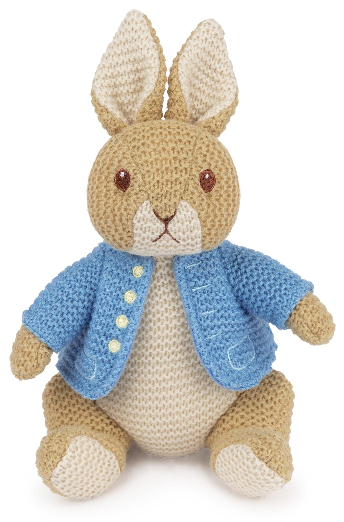 GUND Beatrix Potter Peter Rabbit Knit Plush, Easter Gift, Easter Bunny Stuffed Animal for Ages 1 and Up, Brown/Blue, 6.5"