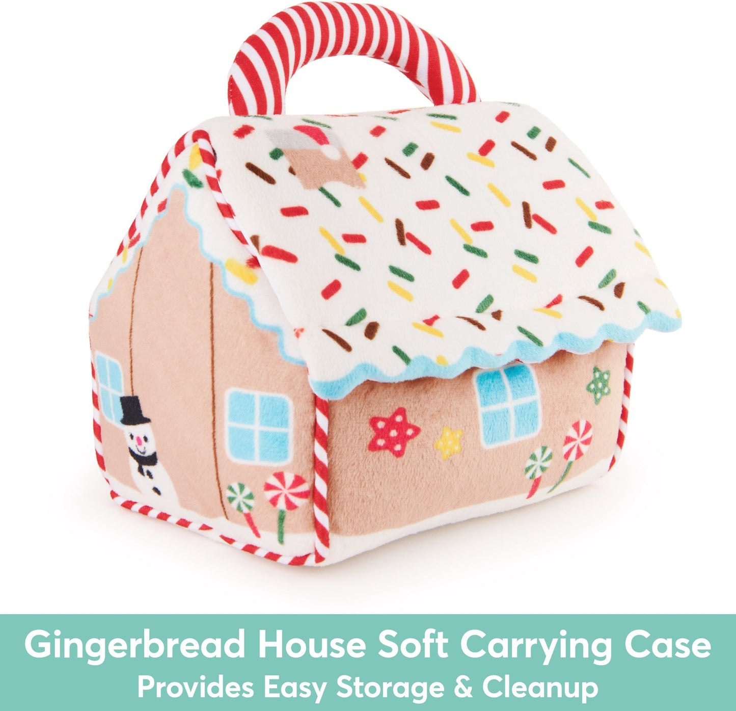 Baby GUND Play Soft Collection, My First Gingerbread House 5-Piece Playset with Rattle Squeaker and Crinkle Plush Toys Sensory Toy for Babies 7.5"