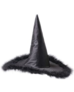 A Wish Come True H656-51 Deluxe Black Witch Hat W/Marabou Trim Child