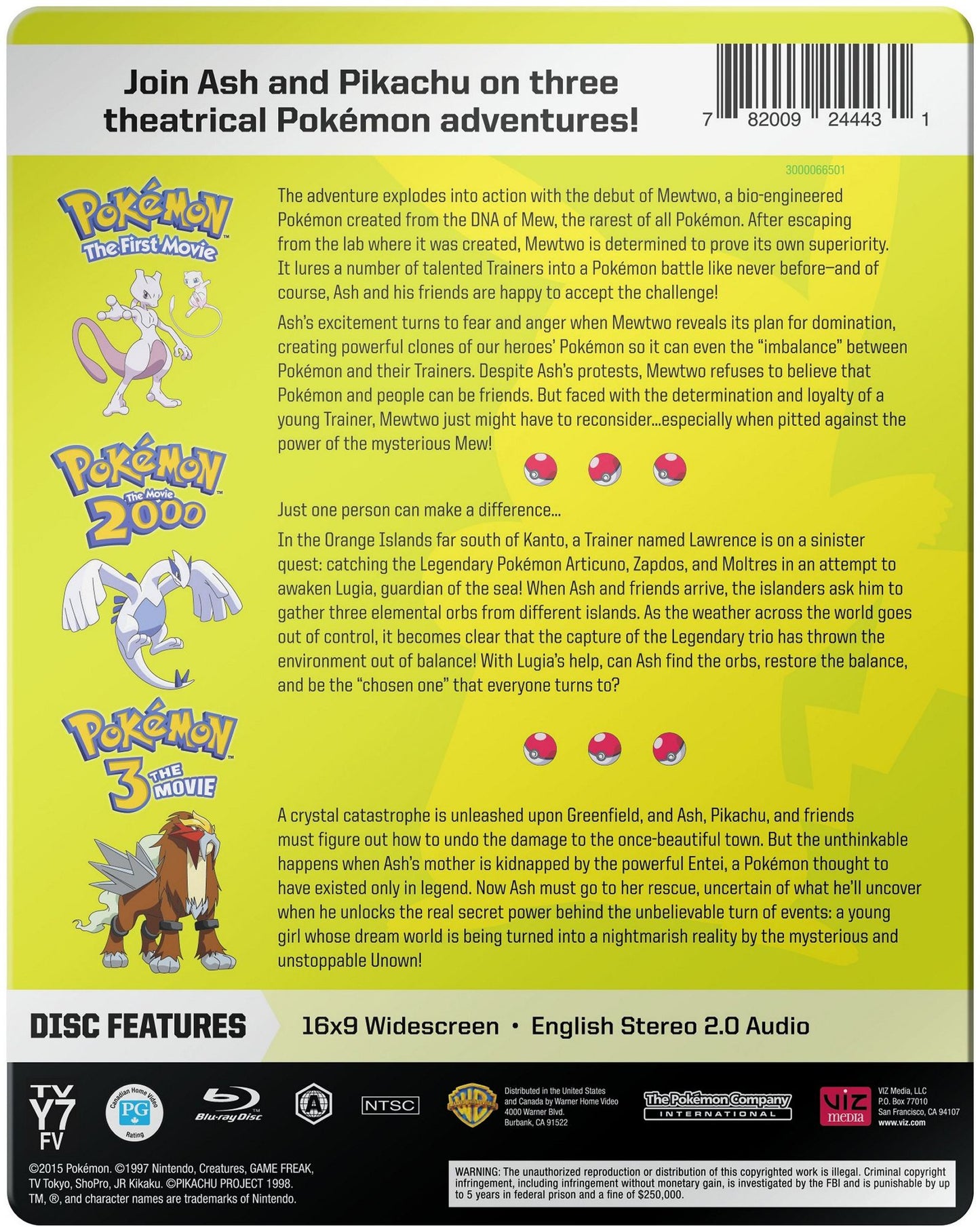Pokemon Movies 1-3: Collection