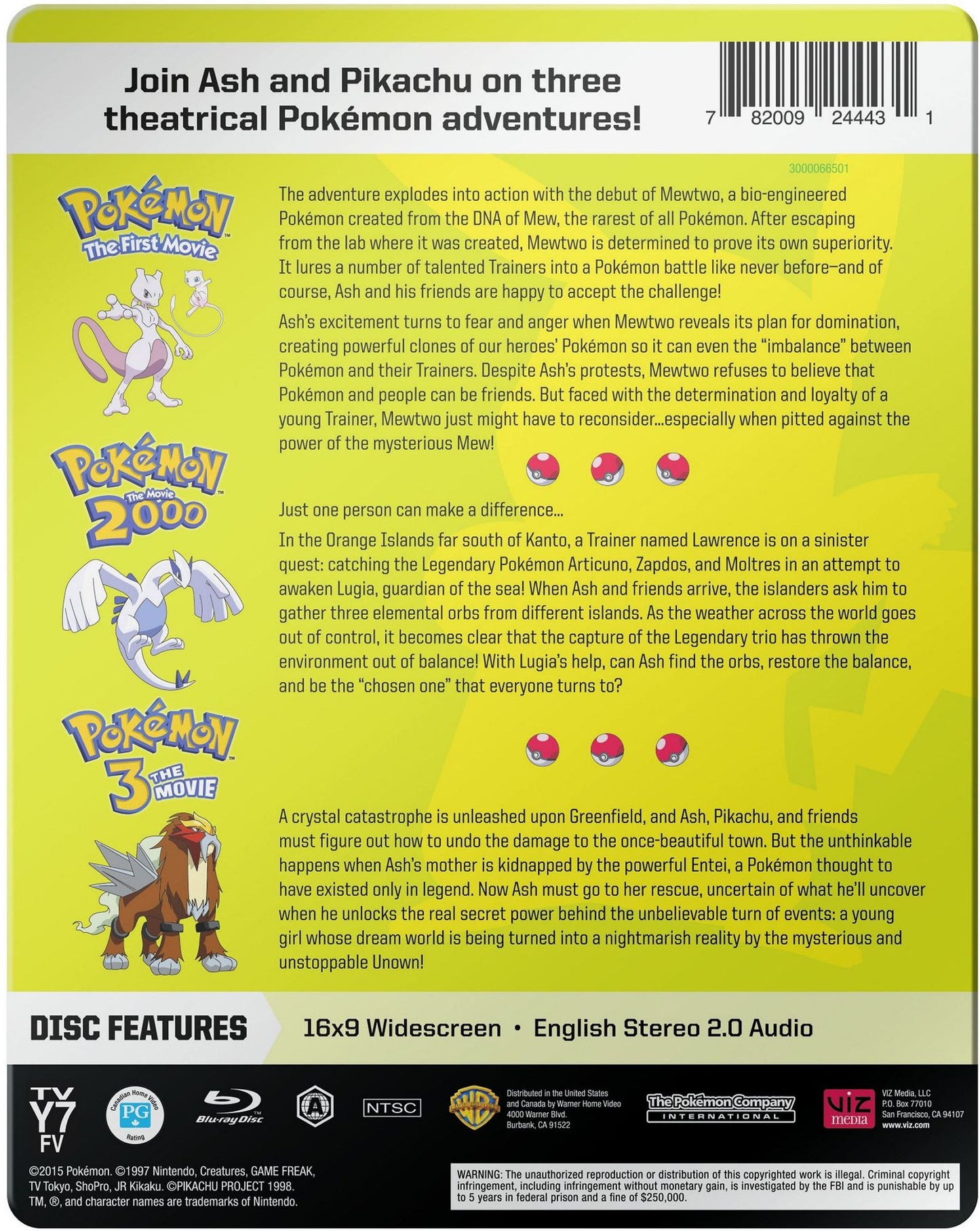 Pokemon Movies 1-3: Collection