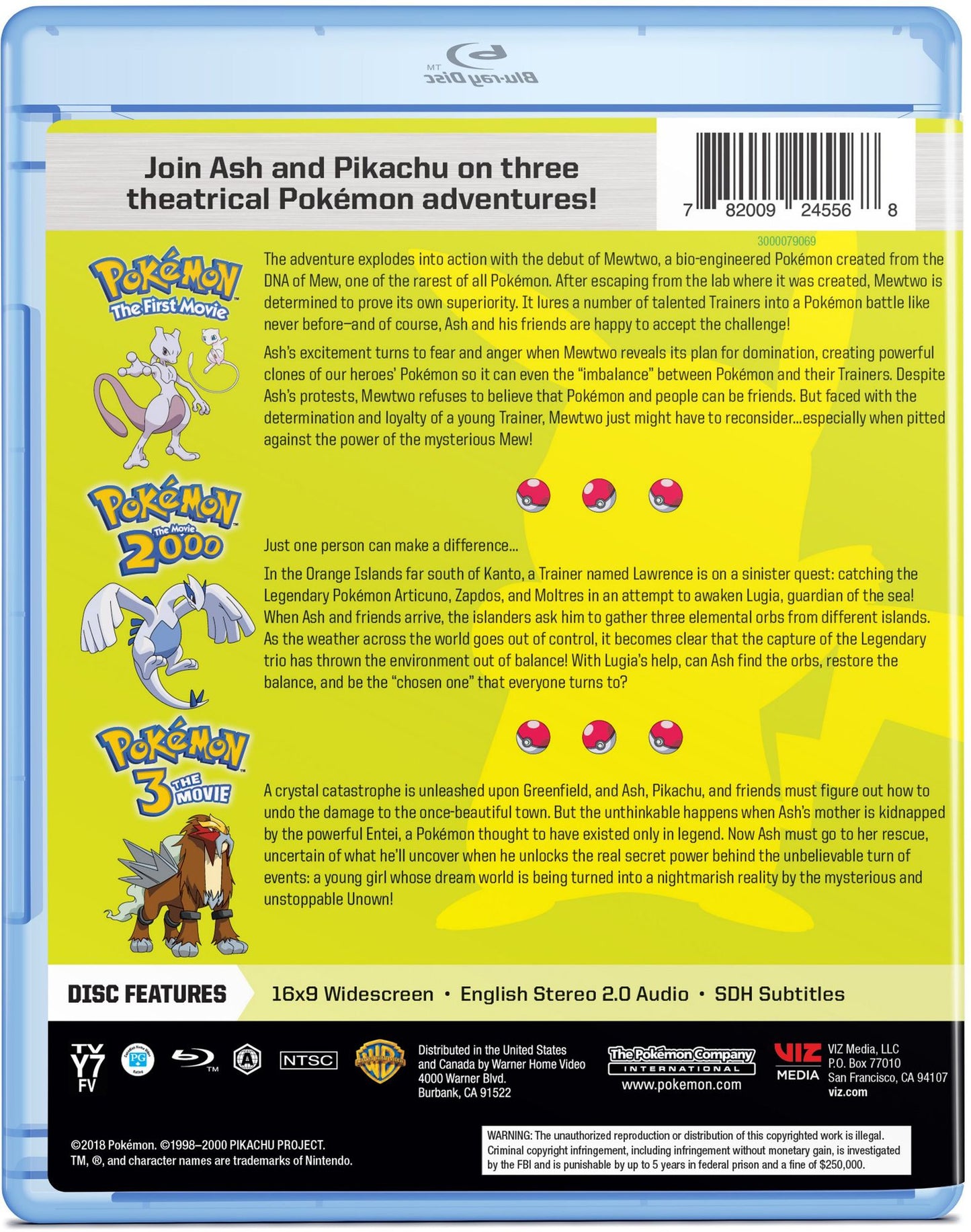 Pokemon: Movies 1-3 [Blu-ray]