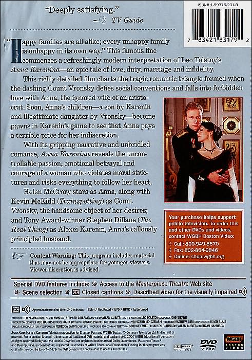 Masterpiece Theatre: Anna Karenina [2 Discs]