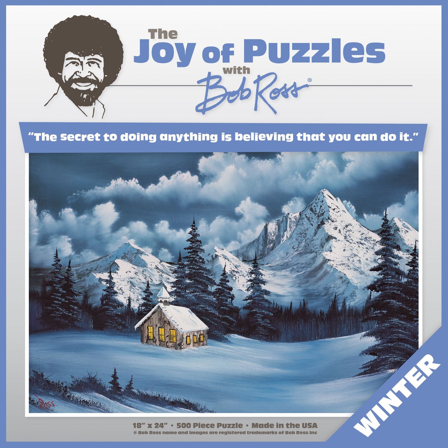 The Joy Of Puzzles with Bob Ross - Winter 500 Piece Puzzle