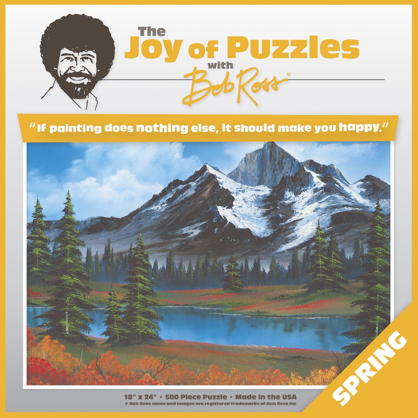 The Joy Of Puzzles with Bob Ross - Spring 500 Piece Puzzle