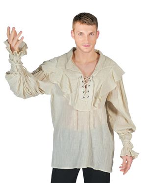 Funny Fashion 00551FF-STD Mens Ecru Pirate Shirt Size Standard