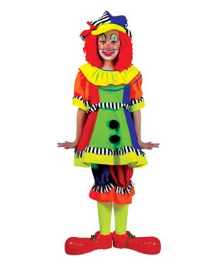Funny Fashion FF60627-L Girls Spanky Stripes Clown Costume Size Large