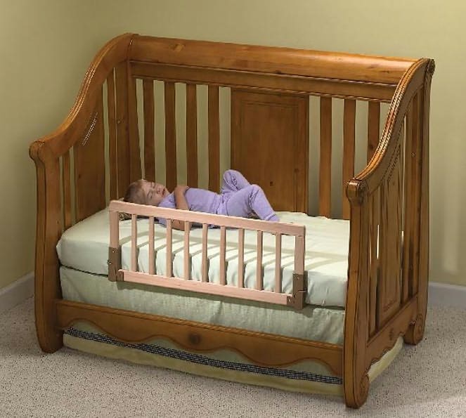 Kidco Universal Wooden Convertible Crib Bed Rail -  Natural