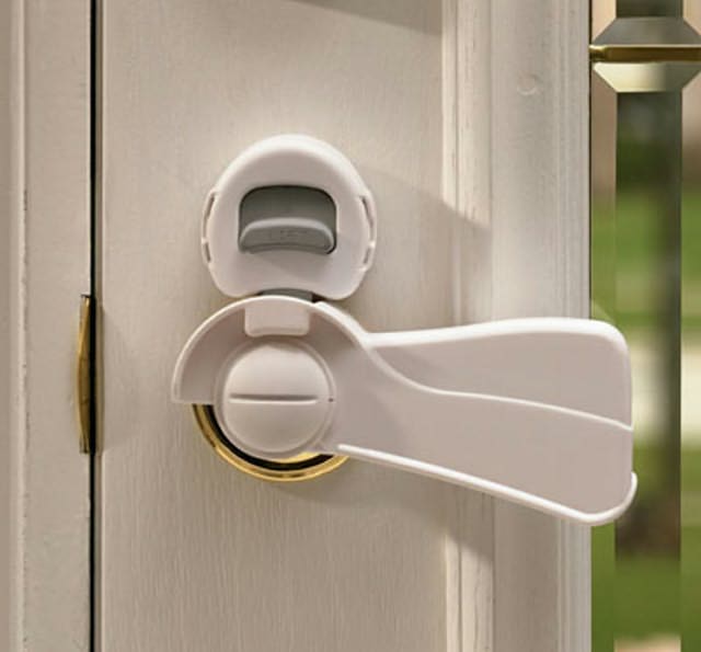 Kidco Door Lever Lock In White