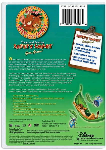 Disney's Wild About Safety with Timon and Pumbaa: Safety Smart Goes Green!