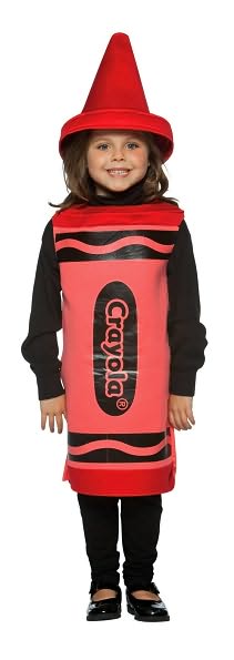 Red Crayola Crayon Child Costume: Size 4-6X
