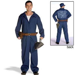 Rasta Imposta 19157 Dick Fitzwell&amp;apos;s Brick Layer Jumpsuit Adult Costume Size Large- Men Chest Size 42 -44