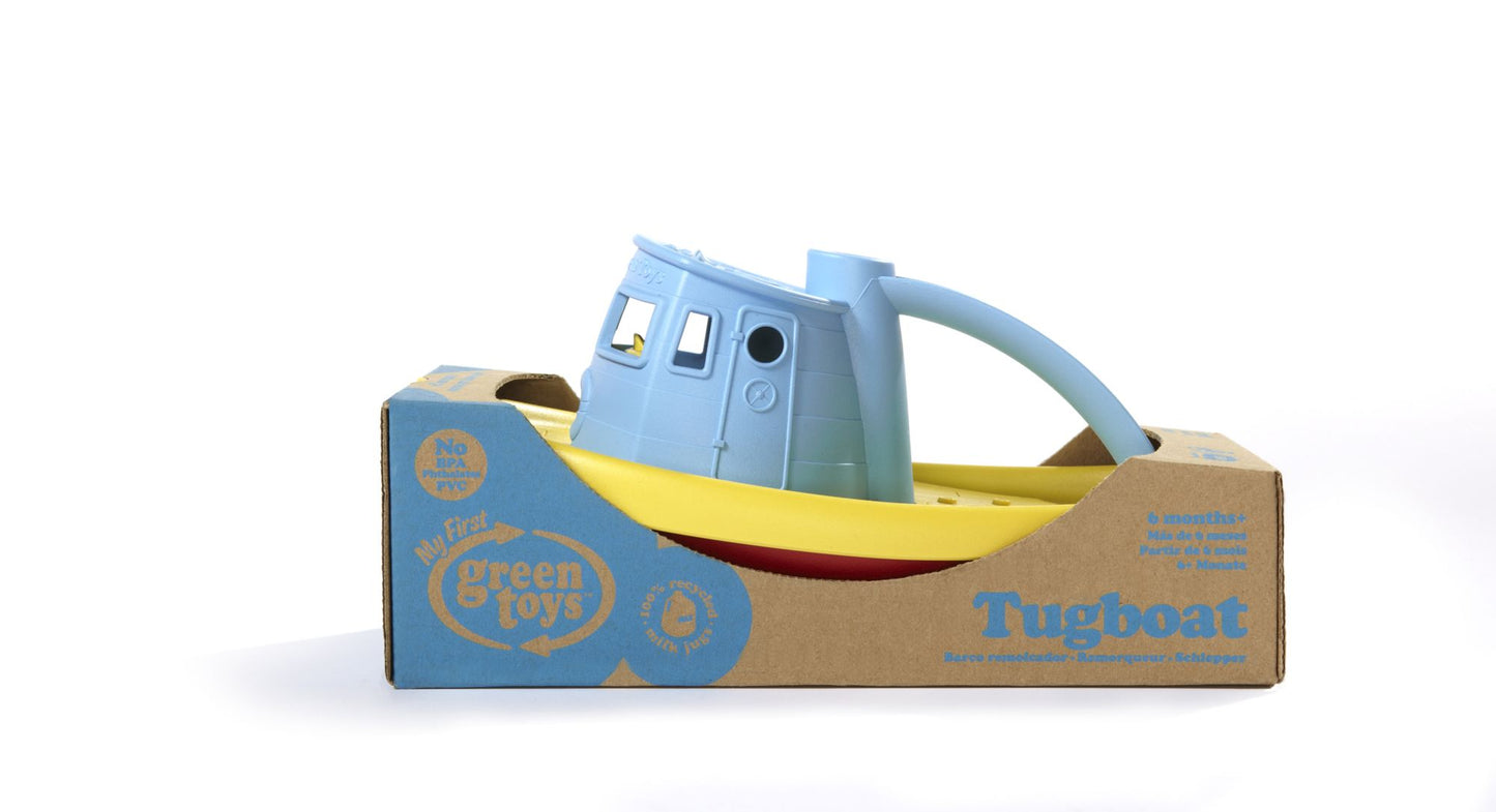 Green Toys GRT-TUG01R-B Green Toys Tugboat with Blue top