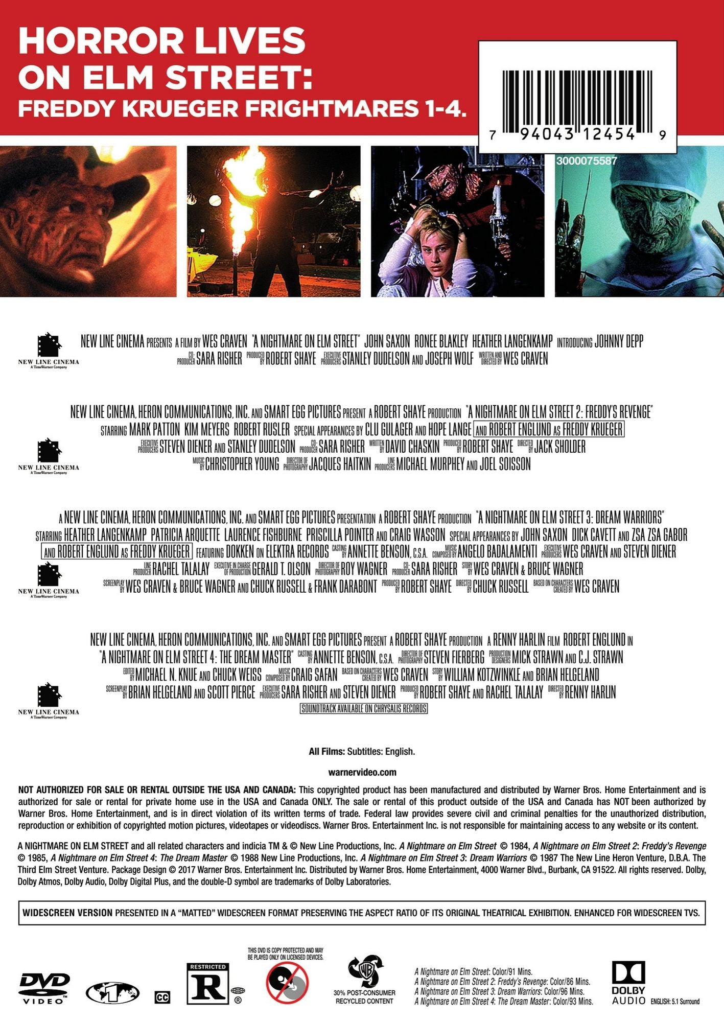 A Nightmare on Elm Street 1-4: 4 Film Favorites [2 Discs]