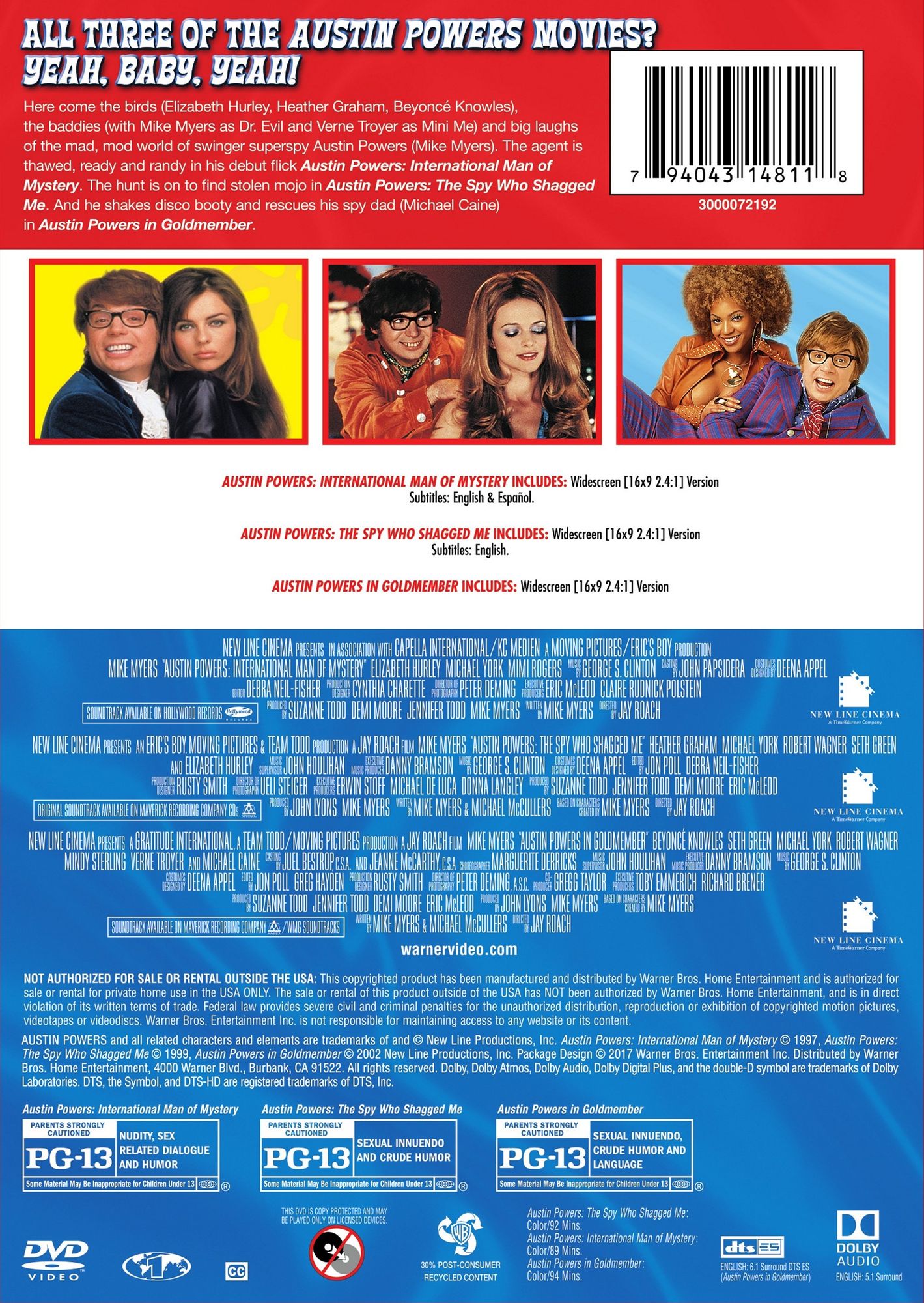 Austin Powers 3 Film Collection [2 Discs]