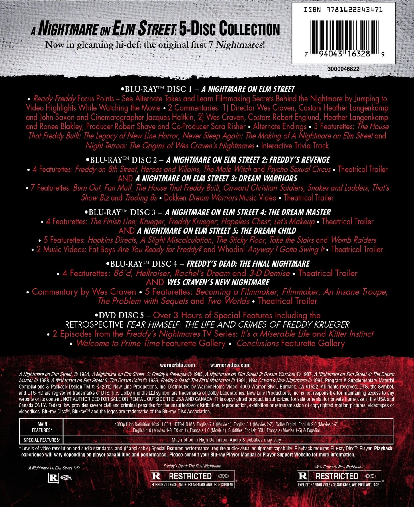 A Nightmare on Elm Street Collection [5 Discs] [Blu-ray]