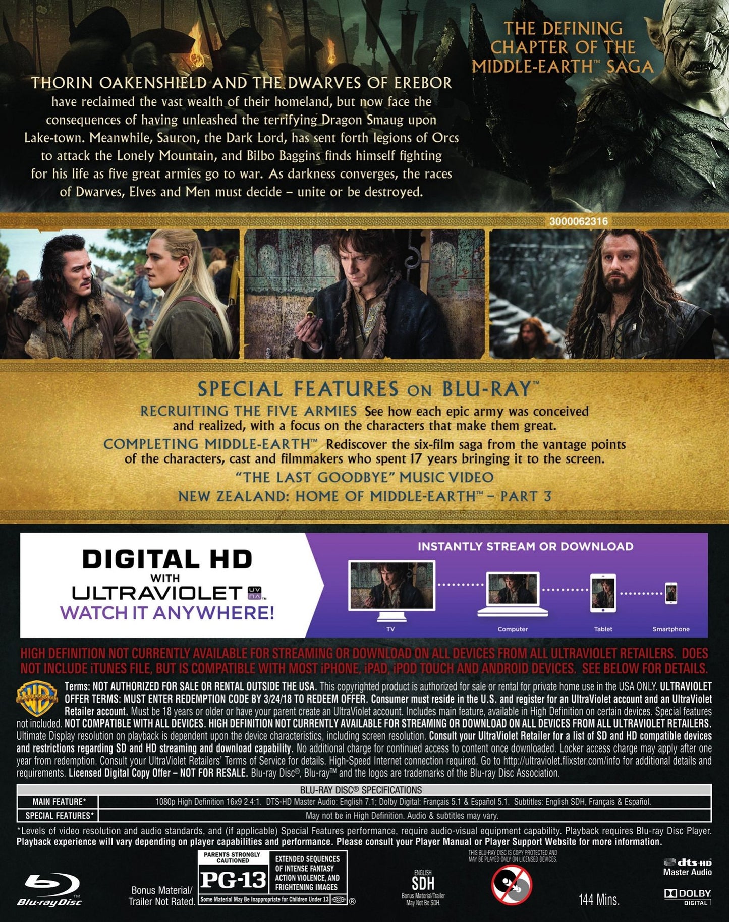 The Hobbit: The Battle of the Five Armies [Blu-ray]