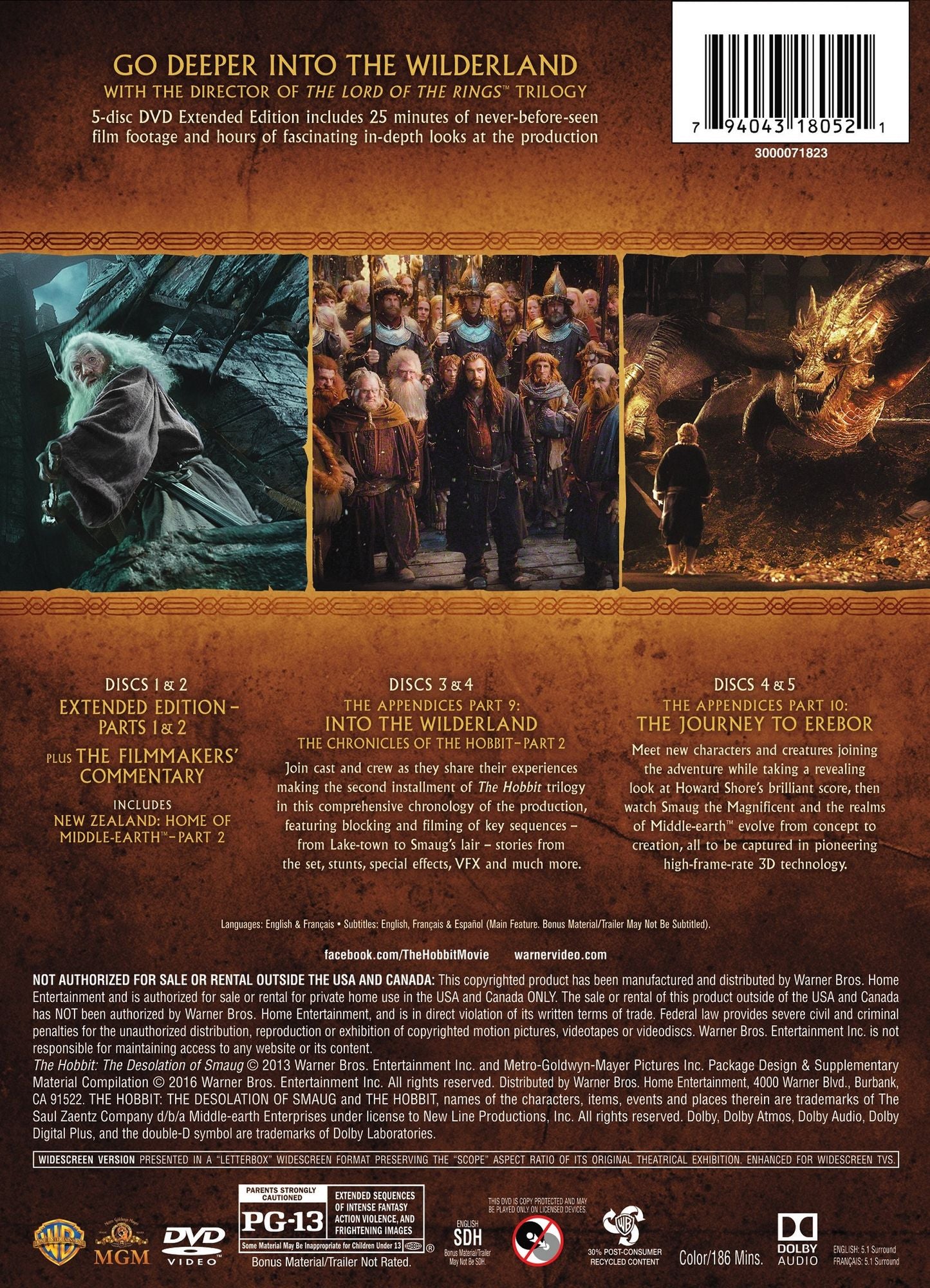 The Hobbit: The Desolation of Smaug [Extended Edition] [5 Discs] [Includes Digital Copy] [UltraViolet]