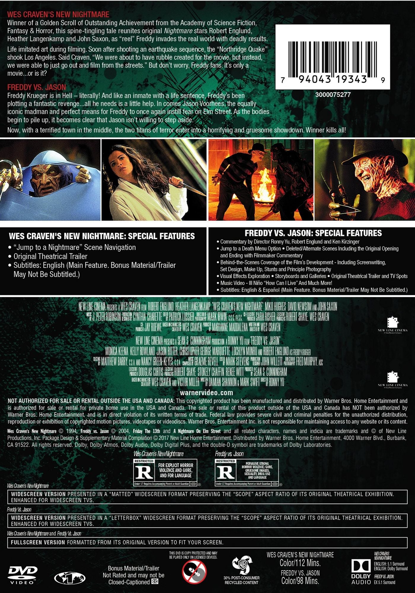 Wes Craven's New Nightmare/freddy Vs. Jason