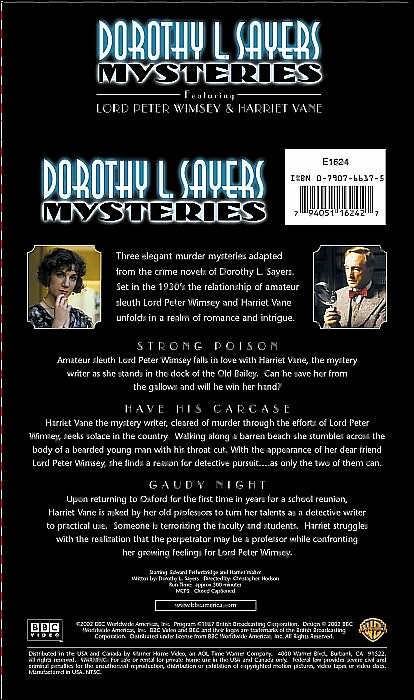 Dorothy L. Sayers Mysteries [3 Discs]