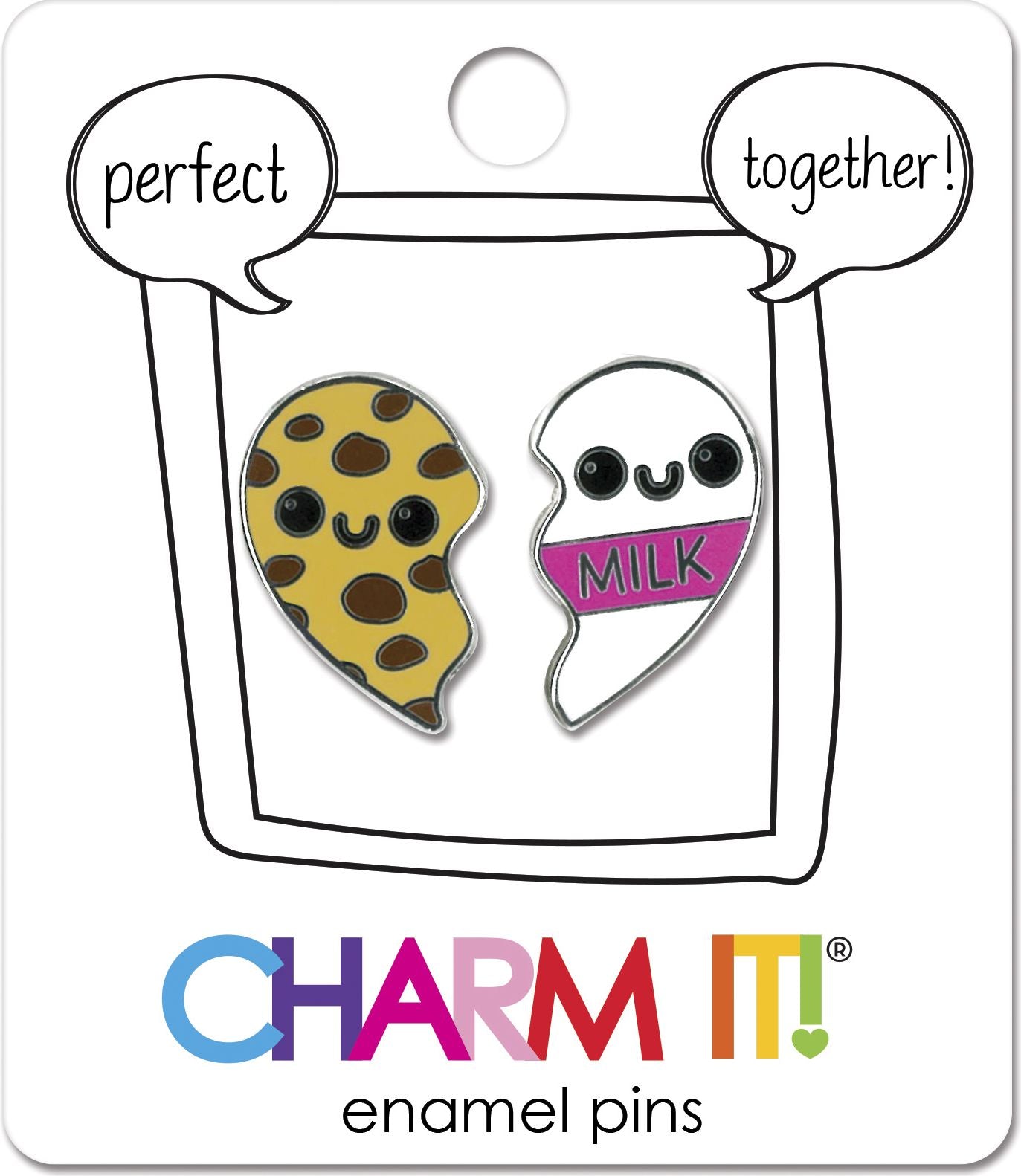 CHARM IT! Cookies & Milk Heart Enamel Pin