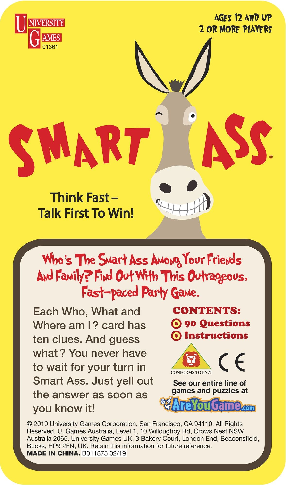 Smart Ass Travel Card Game Tin