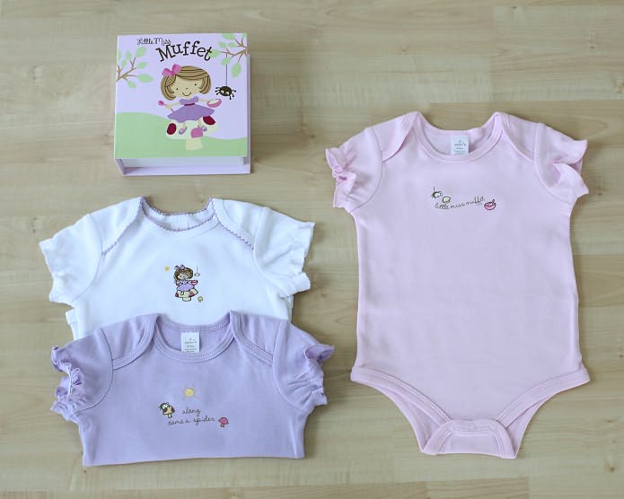 Little Miss Muffet Short Sleeves Bodysuits Set (3 Months)