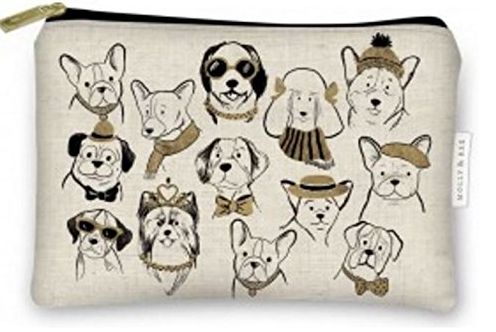 Puppy Portraits Zipped Canvas Pouch