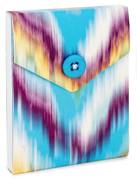 Purple Ikat Mini Pocket Button Note Pad