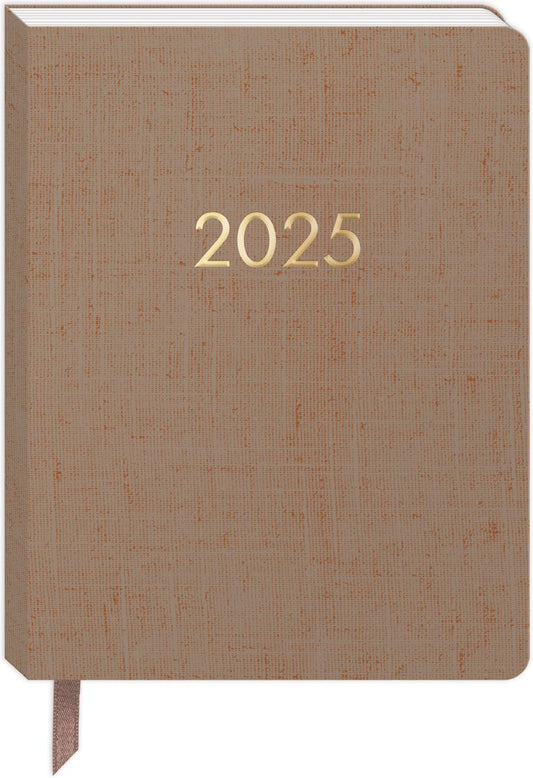 2024-2025 Paper Source Oatmeal Bookcloth Large Monthly Desk Planner 18 Month