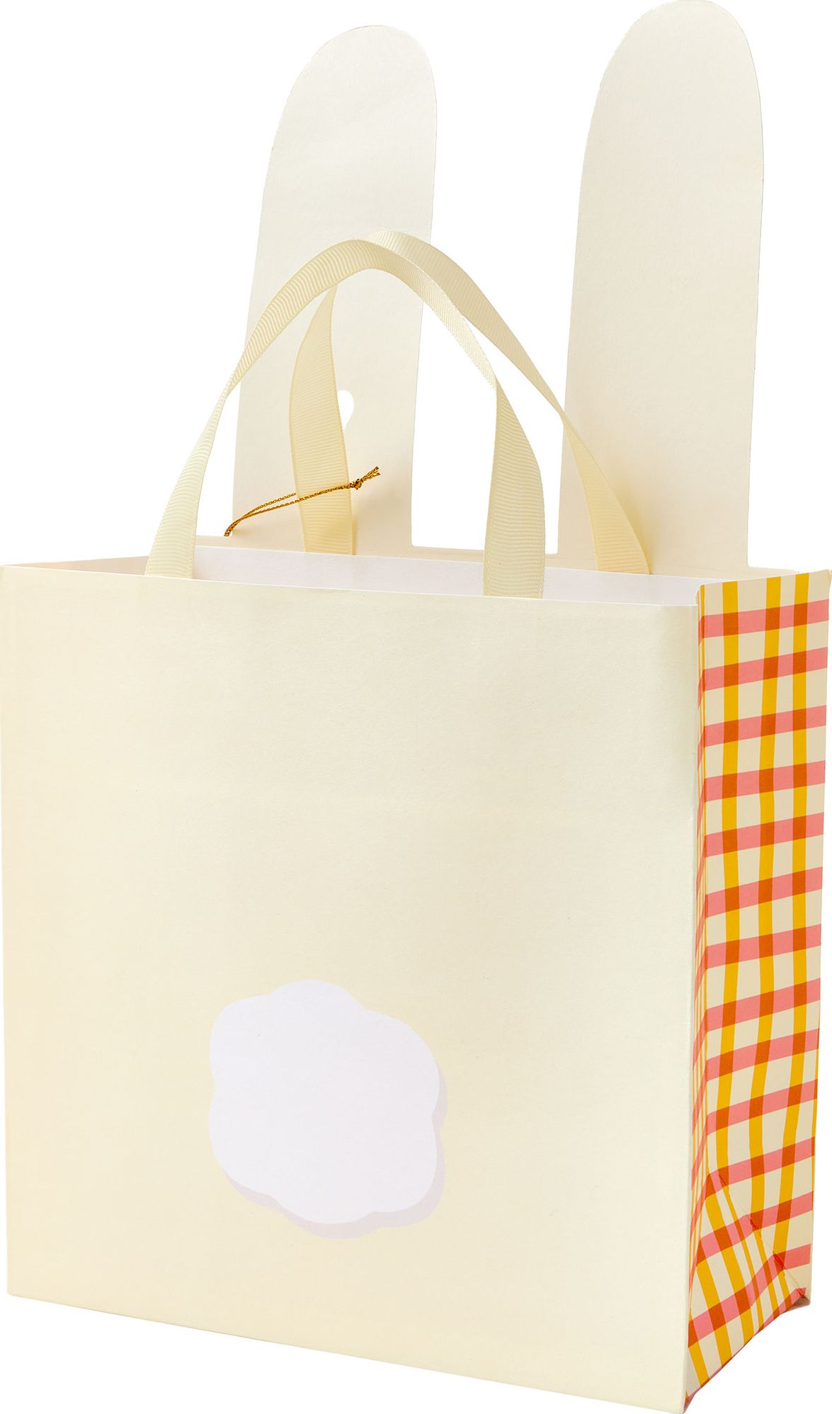 MED Gingham Bunny Die-Cut Gift Bag
