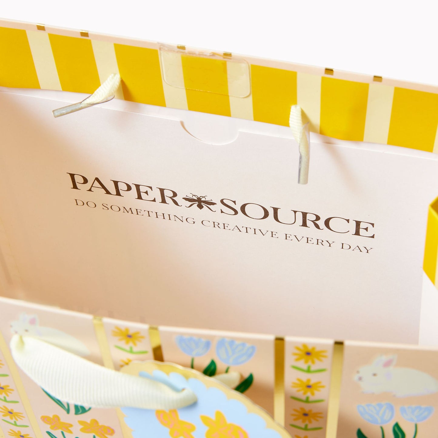MED Floral Stripe Bunny Gift Bag
