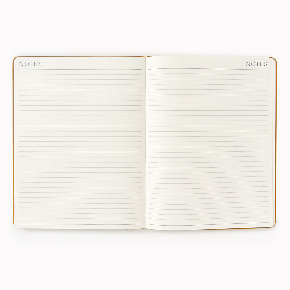 2025-2026 Paper Source Mustard Bookcloth 17-Month Monthly Desk Planner