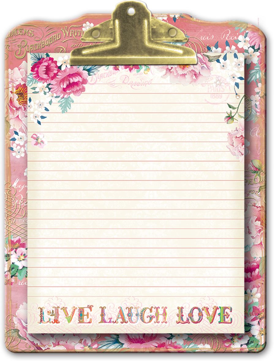 Live Love Laugh Clipboard With Notepad