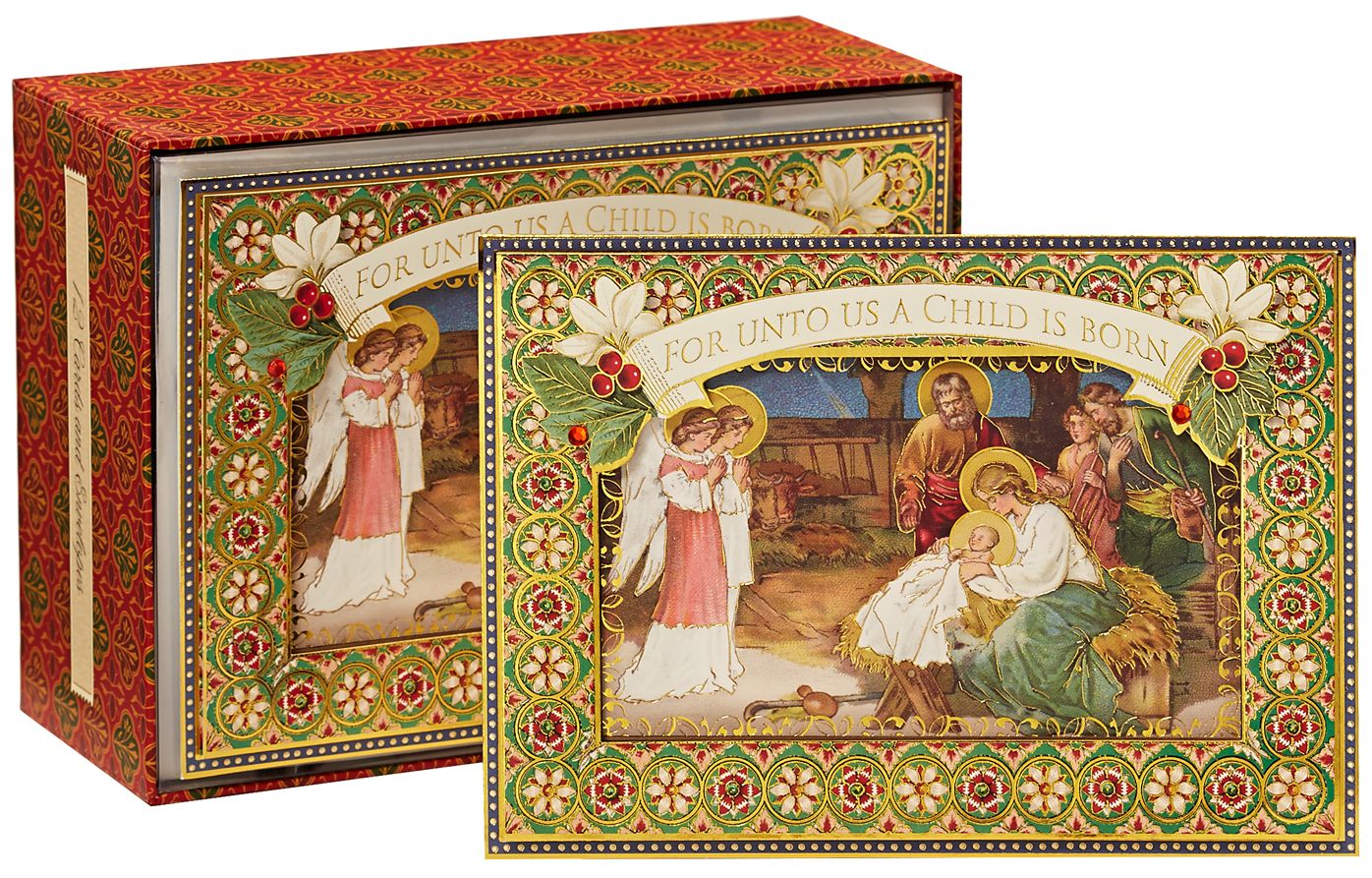 Child is Born Nativity Christmas Boxed Card