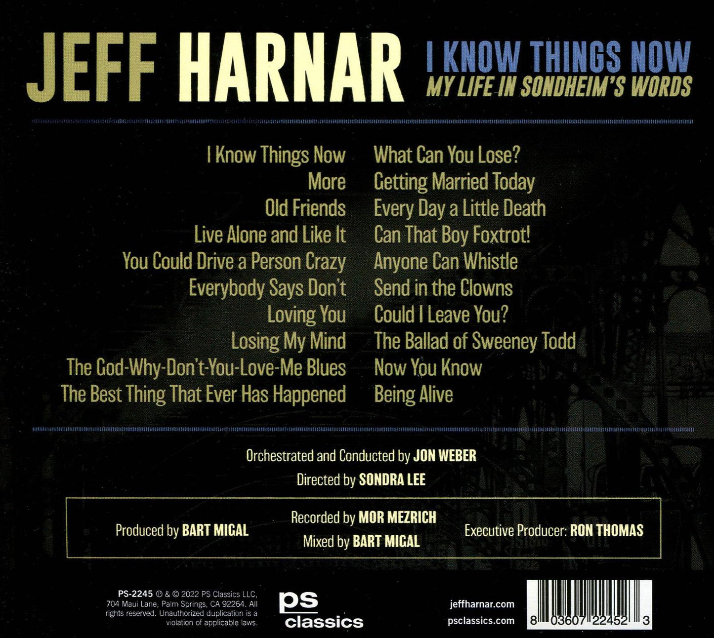 I Know Things Now (My Life In Sondheim's Words)