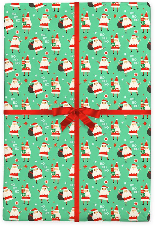 Jolly Santas Flat Wrap