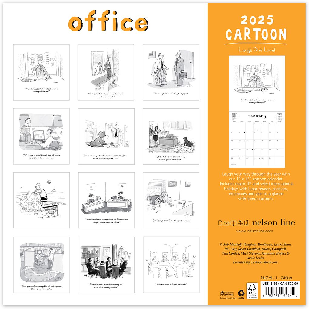 2025 Office Cartoons 12" x 12" Wall Calendar