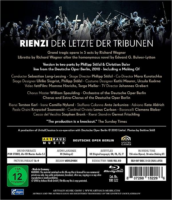 Rienzi: Der Letzte der Tribunen [Blu-ray]