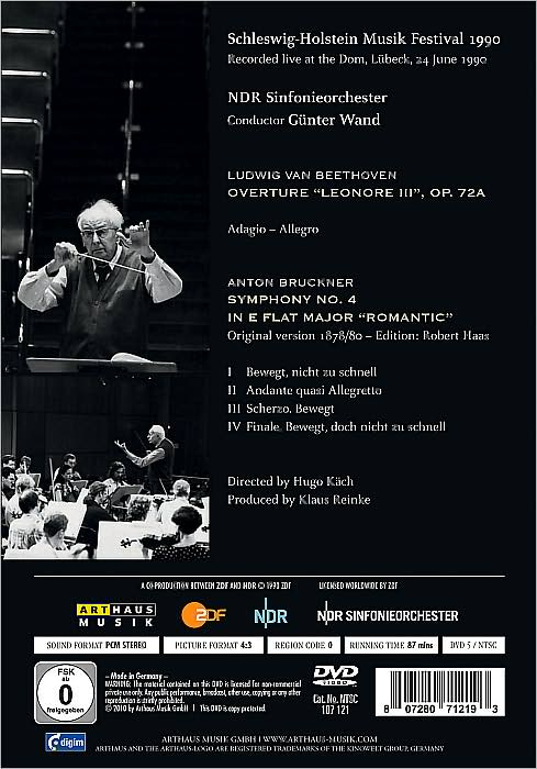 Gunter Wand/NDR Sinfonieorchester: Bruckner - Symphony No. 4/Beethoven